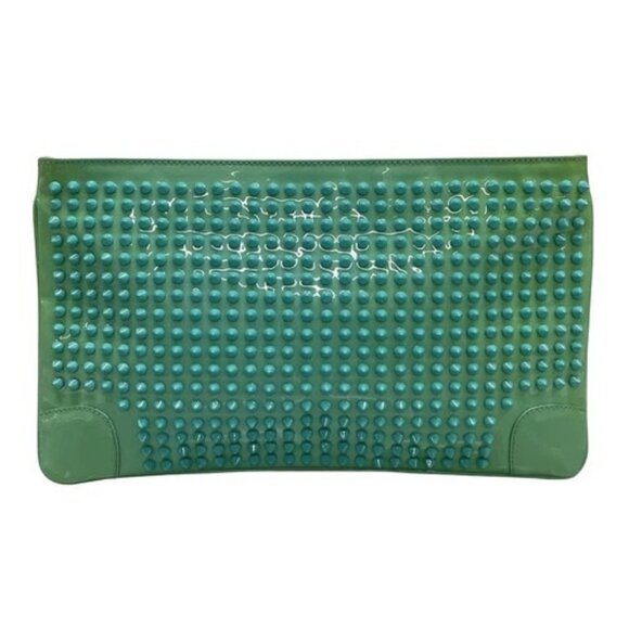 CHRISTIAN LOUBOUTIN Light Green Patent Leather Clutch Bag - Picture 3 of 15